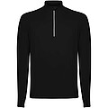 Estambul long sleeve mens half zip sweatshirt, solid black