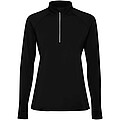 Estambul long sleeve womens half zip sweatshirt, solid black