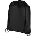 Evergreen GRS recycled non-woven drawstring bag 5L, solid black