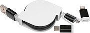 Extendable charging cable with 3 plugs
