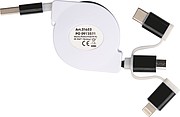 Extendable charging cable with 3 plugs