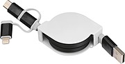 Extendable charging cable with 3 plugs