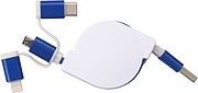 Extendable charging cable with 3 plugs