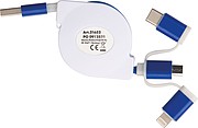 Extendable charging cable with 3 plugs