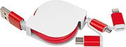 Extendable charging cable with 3 plugs
