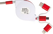 Extendable charging cable with 3 plugs