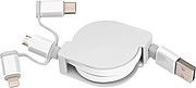 Extendable charging cable with 3 plugs