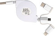 Extendable charging cable with 3 plugs