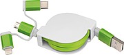 Extendable charging cable with 3 plugs