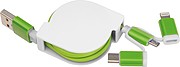 Extendable charging cable with 3 plugs