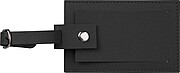 Faux leather luggage tag, black