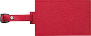 Faux leather luggage tag, red