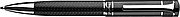 Ferraghini ballpen with twist mechanism with cloth cover in artificial leather case, black