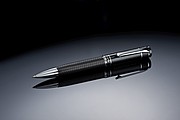 Ferraghini ballpen with twist mechanism with cloth cover in artificial leather case, black