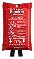 Fire blanket in a pouch, red