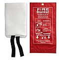 Fire blanket in a pouch, red