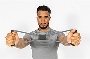 Fitness 8 shape exercise band in pouch, grey