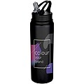 Fitz 800 ml RCS recycled single wall stainless steel water bottle, solid black