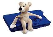Fleece Blanket with bear, blue