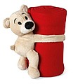 Fleece Blanket with bear, red