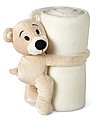 Fleece Blanket with bear, white