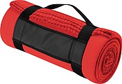 Fleece picnic and sofa blanket, red