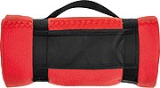 Fleece picnic and sofa blanket, red