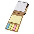 Flipper sticky notepad with ballpoint pen, natural
