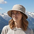 Foldable bucket hat, beige