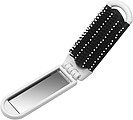 Foldable hair brush with mirrorWhite