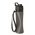 Foldable silicone sports bottle, stone grey