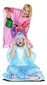 Foldable translucent poncho Red