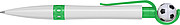 Football ballpen, blue ink. Pale green