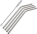 Four stainless steel straws