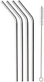 Four stainless steel straws
