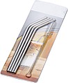 Four stainless steel straws