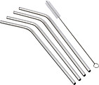 Four stainless steel straws