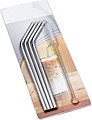 Four stainless steel straws