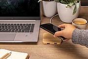 FSC® bamboo 10W wireless charger with USB