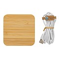 FSC® bamboo 10W wireless charger with USB