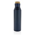 Gaia RCS certified recycled stainless steel vacuum bottle, blue