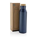 Gaia RCS certified recycled stainless steel vacuum bottle, blue