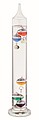 Galileo thermometer in glass