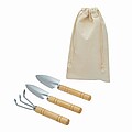 Garden set,3 pcs.in cotton bag, brown