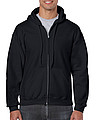 GILDAN HEAVY BLEND ADULT FULL ZIP HOODED 271gr, black, 2XL