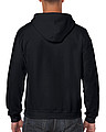 GILDAN HEAVY BLEND ADULT FULL ZIP HOODED 271gr, black, 2XL