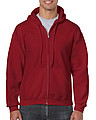 GILDAN HEAVY BLEND ADULT FULL ZIP HOODED 271gr, cardinal red, 2XL