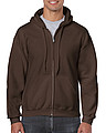 GILDAN HEAVY BLEND ADULT FULL ZIP HOODED 271gr, dark chocolate, 2XL