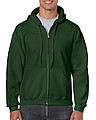 GILDAN HEAVY BLEND ADULT FULL ZIP HOODED 271gr, forest green, 2XL
