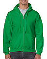 GILDAN HEAVY BLEND ADULT FULL ZIP HOODED 271gr, irish green, S